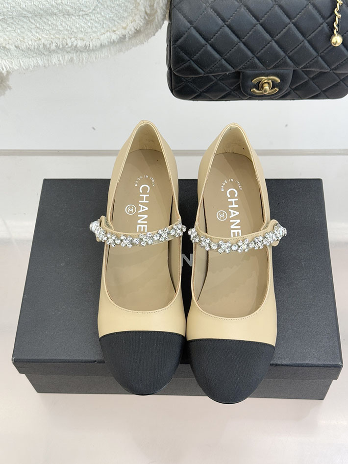 最高級シャネルスーパーコピー CHANEL メリージェーン フラットシューズ パンプス レザー 新作シューズ ベージュ 2630905 シャネル風パンプス - 画像 (7)