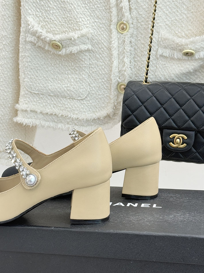 最高級シャネルスーパーコピー CHANEL メリージェーン フラットシューズ パンプス レザー 新作シューズ ベージュ 2630905 シャネル風パンプス - 画像 (5)