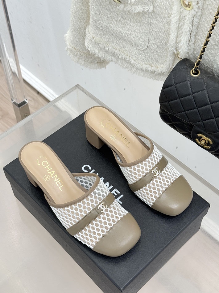 最高級シャネルスーパーコピー CHANEL ミュール サンダルギンガムチェック レザー 靴 グレー 2630906 シャネル風サンダル - 画像 (8)