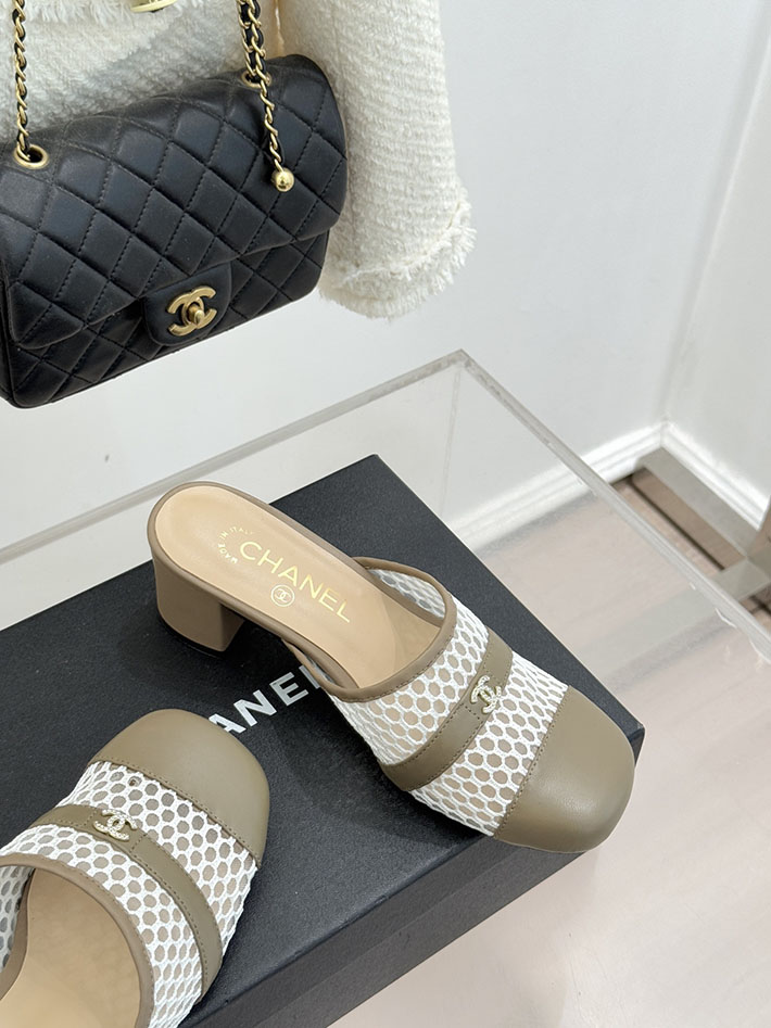 最高級シャネルスーパーコピー CHANEL ミュール サンダルギンガムチェック レザー 靴 グレー 2630906 シャネル風サンダル - 画像 (6)