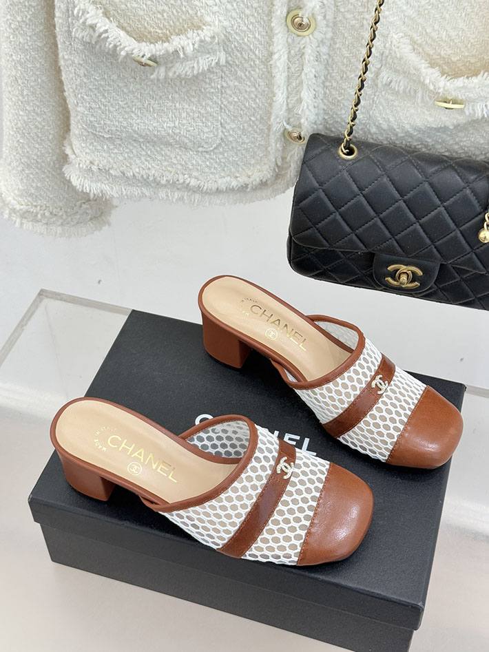 最高級シャネルスーパーコピー CHANEL ミュール サンダルギンガムチェック レザー 靴 ブラウン 2630907 シャネルビーチサンダル - 画像 (9)