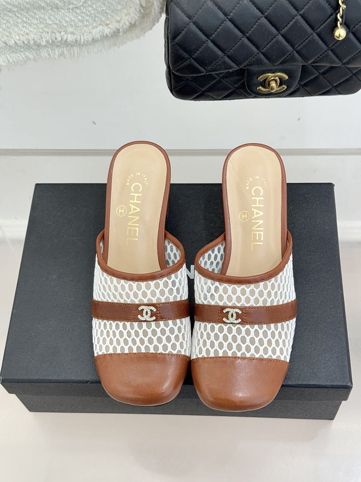 最高級シャネルスーパーコピー CHANEL ミュール サンダルギンガムチェック レザー 靴 ブラウン 2630907 シャネルビーチサンダル - 画像 (8)