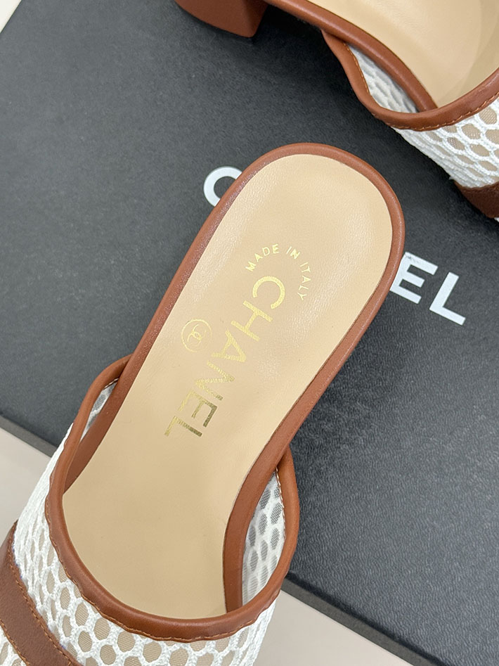 最高級シャネルスーパーコピー CHANEL ミュール サンダルギンガムチェック レザー 靴 ブラウン 2630907 シャネルビーチサンダル - 画像 (3)