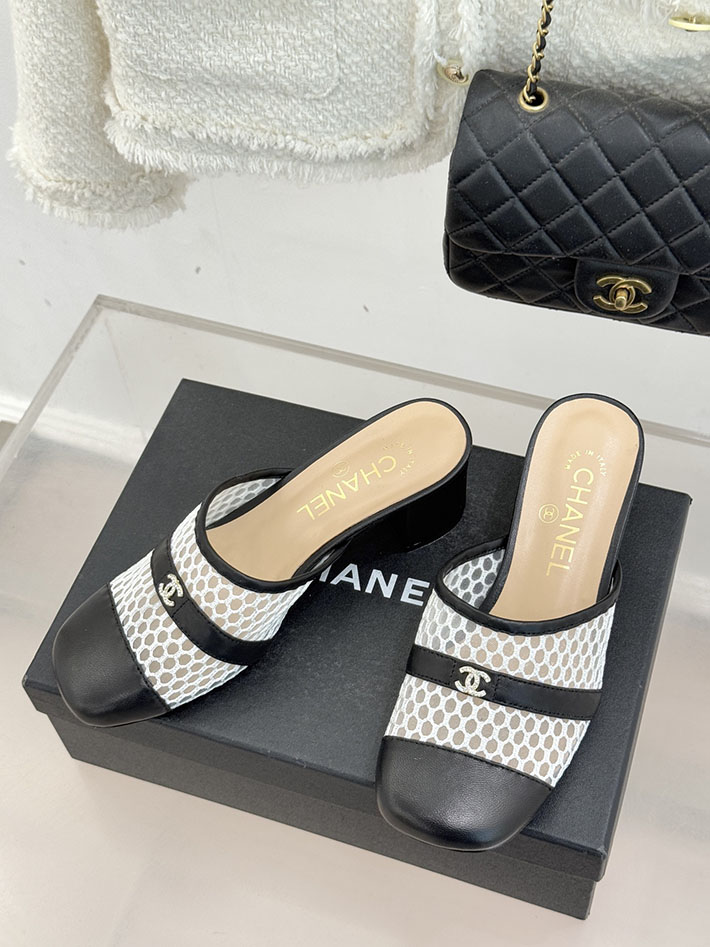 最高級シャネルスーパーコピー CHANEL ミュール サンダルギンガムチェック レザー 靴 ブラック 2630908 シャネル新作サンダル - 画像 (9)