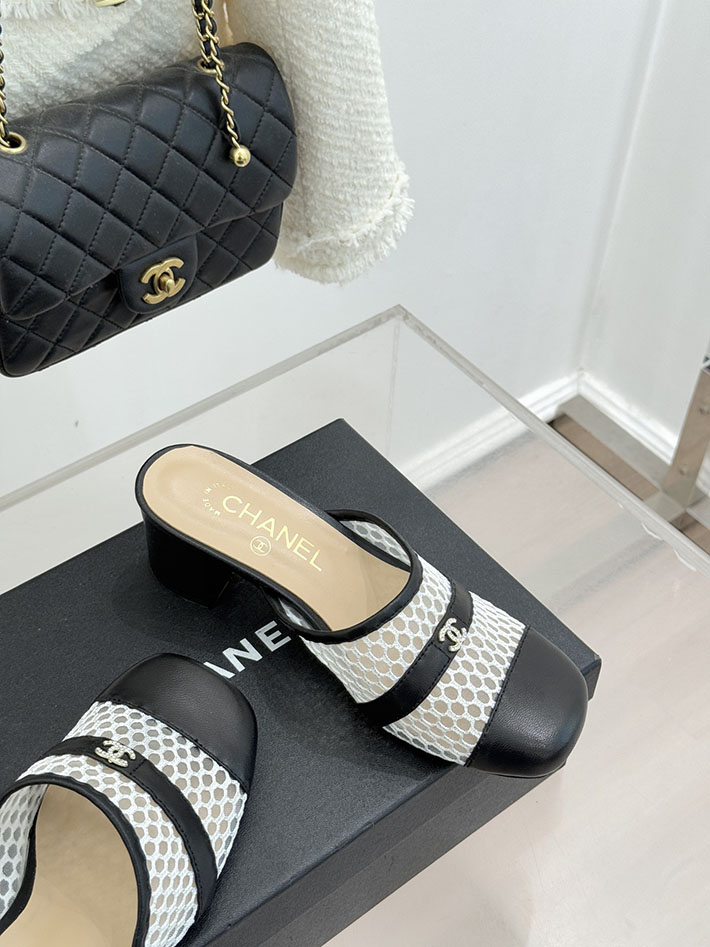 最高級シャネルスーパーコピー CHANEL ミュール サンダルギンガムチェック レザー 靴 ブラック 2630908 シャネル新作サンダル - 画像 (6)