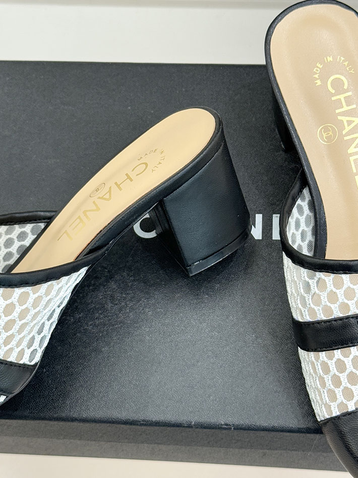 最高級シャネルスーパーコピー CHANEL ミュール サンダルギンガムチェック レザー 靴 ブラック 2630908 シャネル新作サンダル - 画像 (5)