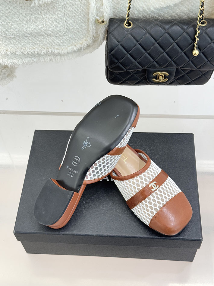 最高級シャネルスーパーコピー CHANEL ミュール サンダルギンガムチェック レザー 靴 ブラウン 2630909 レディース シャネル サンダル - 画像 (2)