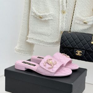 シャネル ミュール ピンク