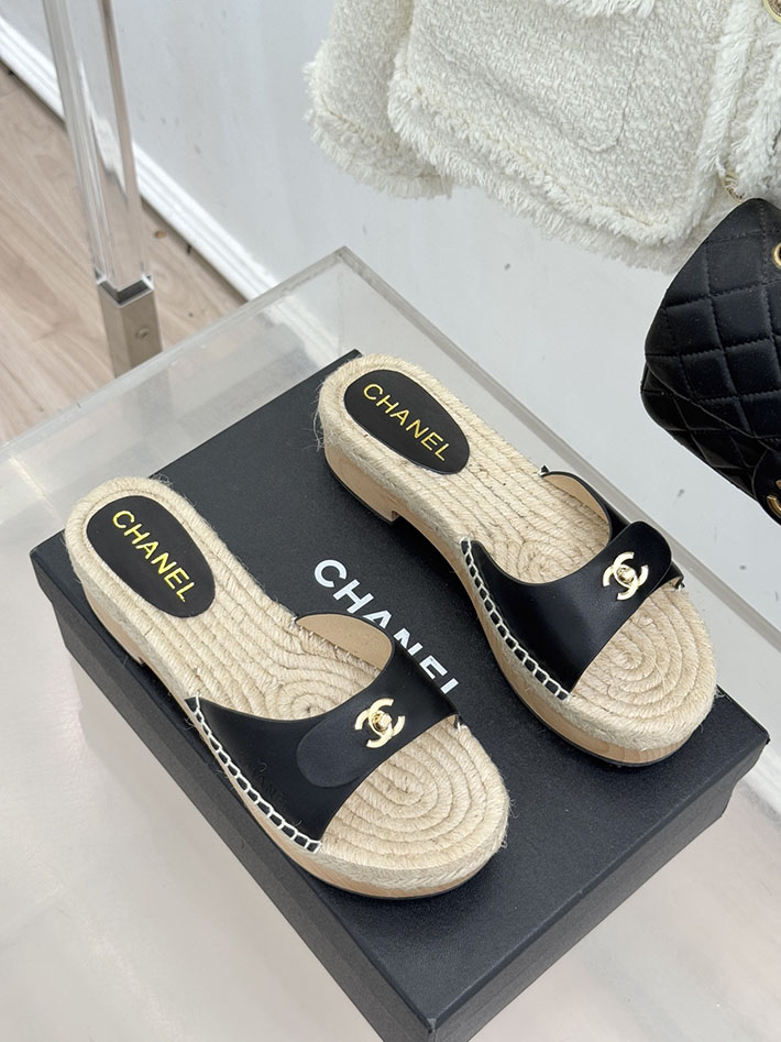 最高級シャネルスーパーコピー CHANEL サンダル ココマーク ウッドソール レザー キャンバス ブラック 2630945 シャネル サンダル 公式 - 画像 (8)