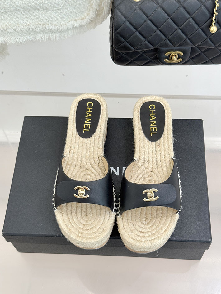 最高級シャネルスーパーコピー CHANEL サンダル ココマーク ウッドソール レザー キャンバス ブラック 2630945 シャネル サンダル 公式 - 画像 (7)