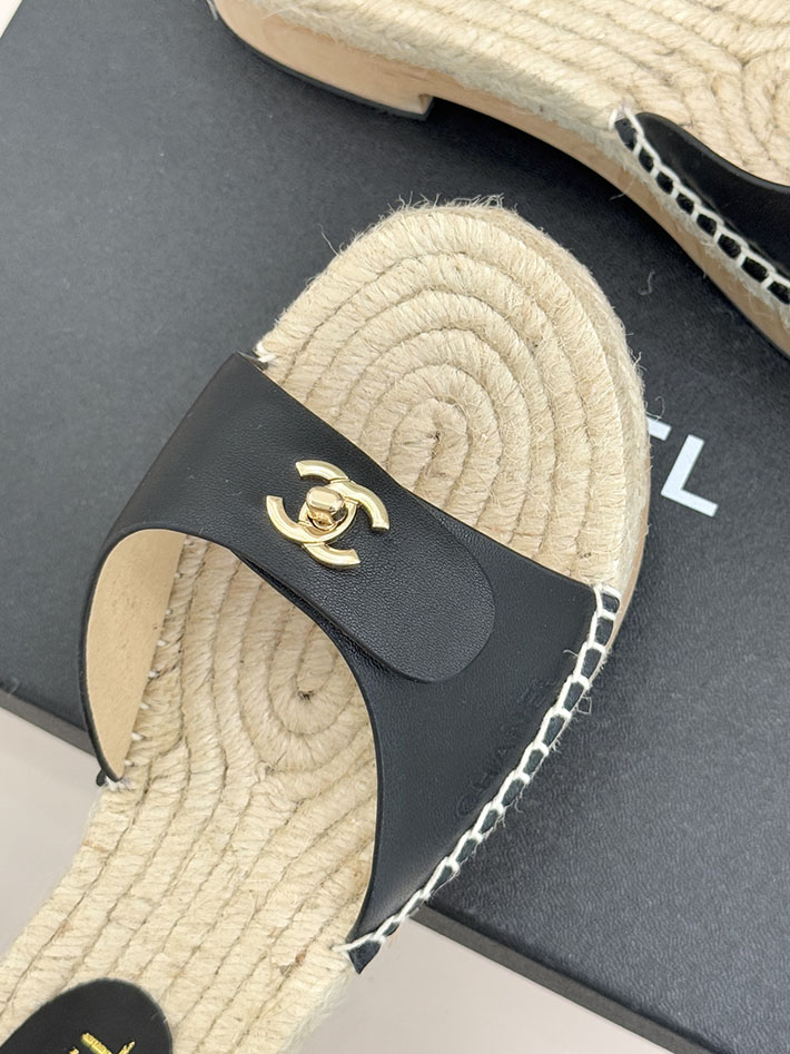 最高級シャネルスーパーコピー CHANEL サンダル ココマーク ウッドソール レザー キャンバス ブラック 2630945 シャネル サンダル 公式 - 画像 (4)