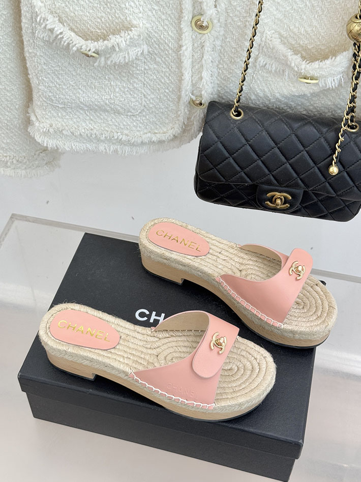 最高級シャネルスーパーコピー CHANEL サンダル ココマーク ウッドソール レザー キャンバス ピンク 2630946 シャネル サンダル ピンク - 画像 (8)