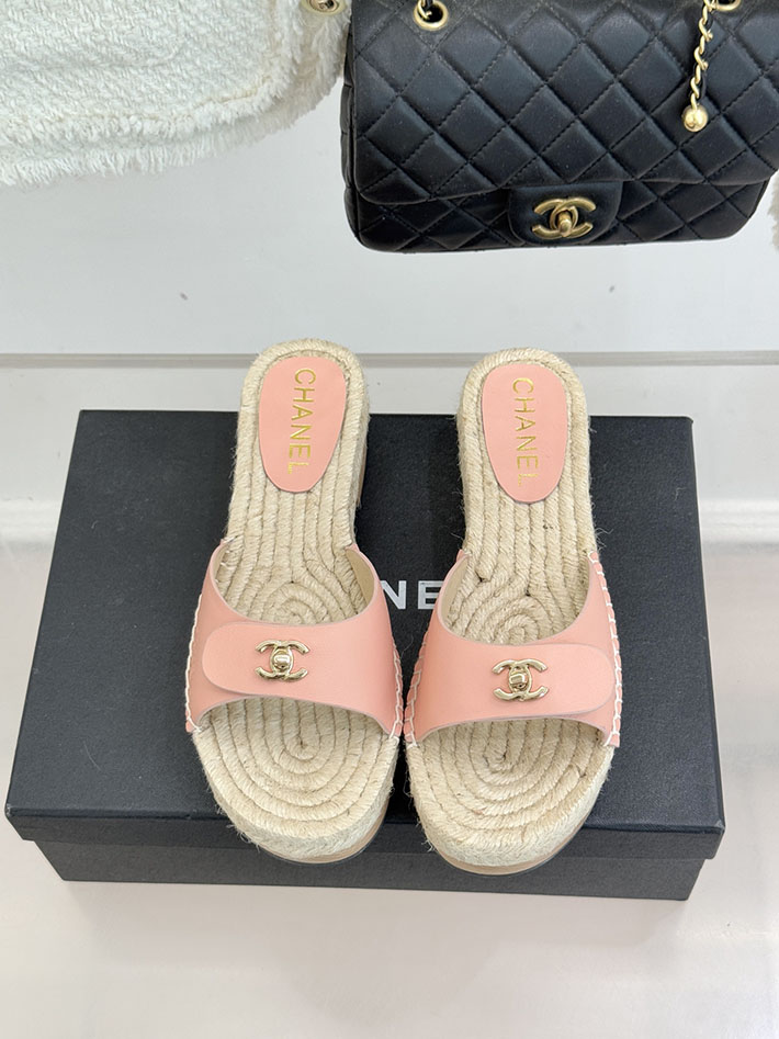 最高級シャネルスーパーコピー CHANEL サンダル ココマーク ウッドソール レザー キャンバス ピンク 2630946 シャネル サンダル ピンク - 画像 (7)