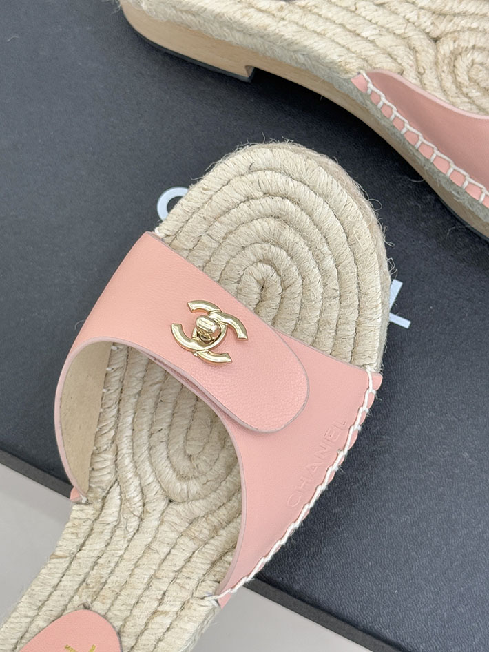 最高級シャネルスーパーコピー CHANEL サンダル ココマーク ウッドソール レザー キャンバス ピンク 2630946 シャネル サンダル ピンク - 画像 (4)