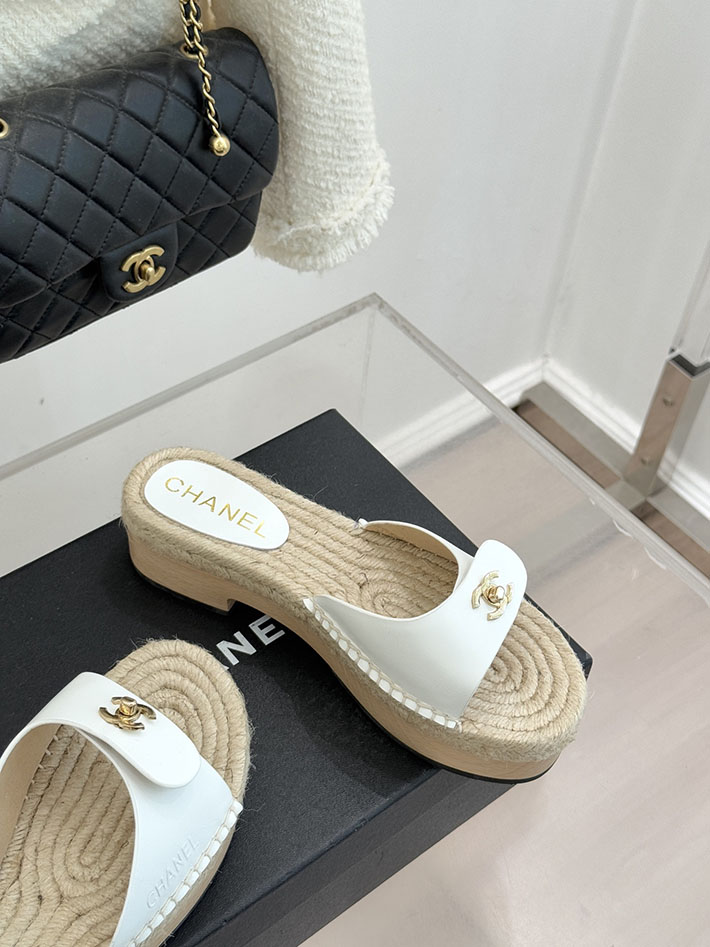 最高級シャネルスーパーコピー CHANEL サンダル ココマーク ウッドソール レザー キャンバス ホワイト 2630948 シャネル サンダル 定価 - 画像 (6)