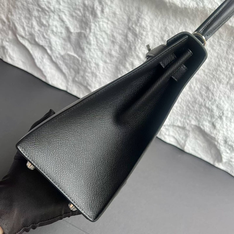 エルメス ケリー28の通販 HERMES ケリー28 外縫い ブラック ヴォーエプソン シルバー金具 H042343CK89 エルメス ケリー28 外縫い - 画像 (6)