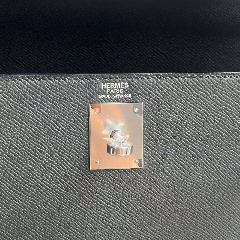 エルメス ケリー28の通販 HERMES ケリー28 外縫い ブラック ヴォーエプソン シルバー金具 H042343CK89 エルメス ケリー28 外縫い - 画像 (5)