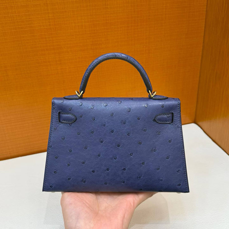 エルメス ケリーミニの通販 HERMES ケリーミニ2 外縫い ブルーサフィール オーストリッチ ゴールド金具 H071946CC73 ケリーミニバッグ - 画像 (8)