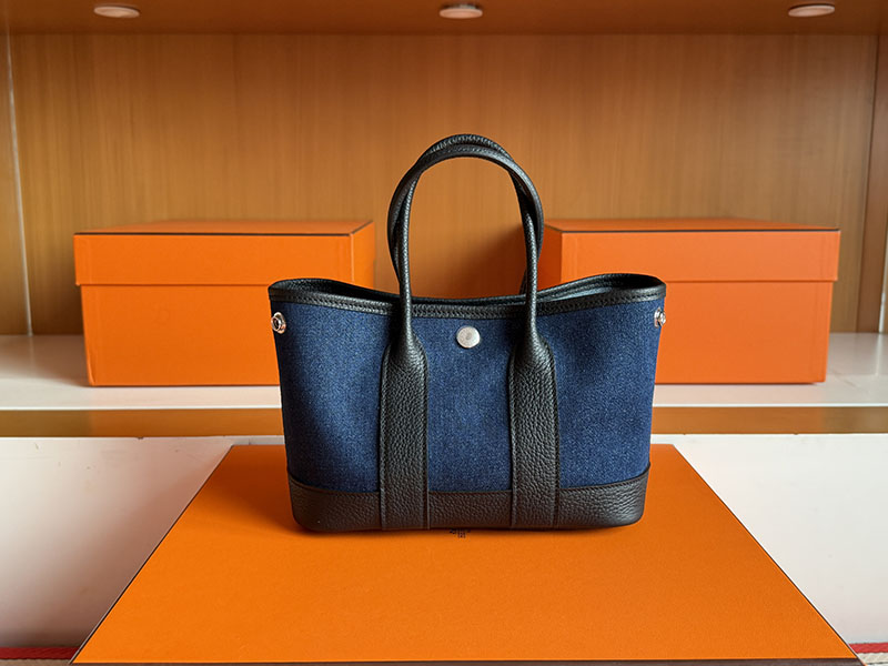 エルメスバッグの通販 HERMES ネオ・ガーデン 23 ブラック/ブルー ネゴンダ/トワルアッシュ シルバー金具 2633049 ガーデンパーティー ミニ - 画像 (8)