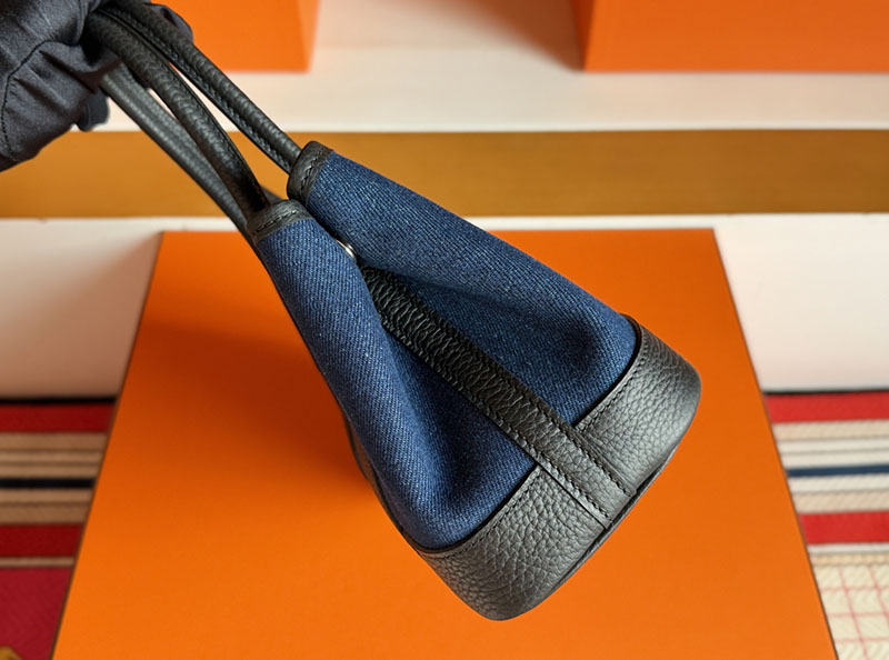 エルメスバッグの通販 HERMES ネオ・ガーデン 23 ブラック/ブルー ネゴンダ/トワルアッシュ シルバー金具 2633049 ガーデンパーティー ミニ - 画像 (5)