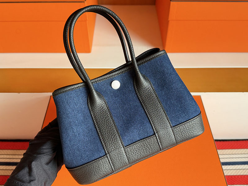 エルメスバッグの通販 HERMES ネオ・ガーデン 23 ブラック/ブルー ネゴンダ/トワルアッシュ シルバー金具 2633049 ガーデンパーティー ミニ - 画像 (4)