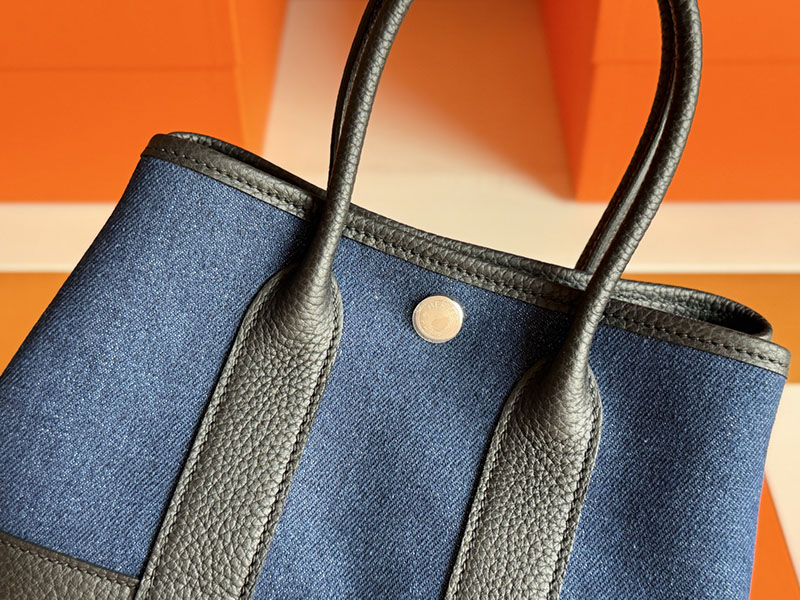 エルメスバッグの通販 HERMES ネオ・ガーデン 23 ブラック/ブルー ネゴンダ/トワルアッシュ シルバー金具 2633049 ガーデンパーティー ミニ - 画像 (3)