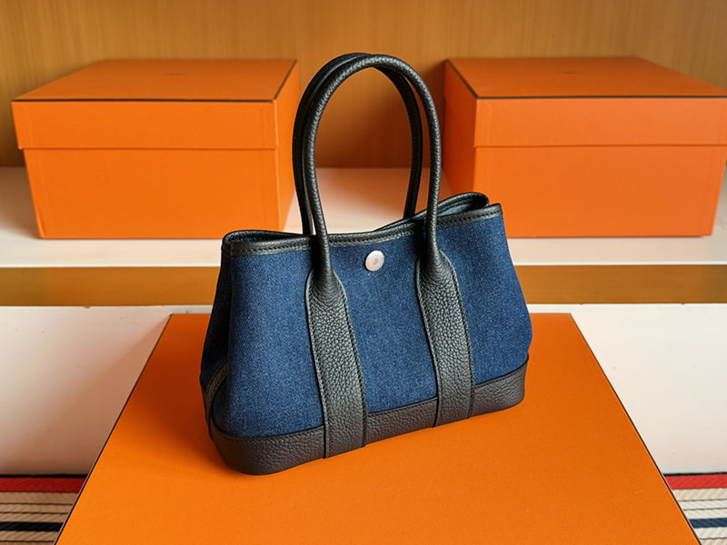 エルメスバッグの通販 HERMES ネオ・ガーデン 23 ブラック/ブルー ネゴンダ/トワルアッシュ シルバー金具 2633049 ガーデンパーティー ミニ - 画像 (2)