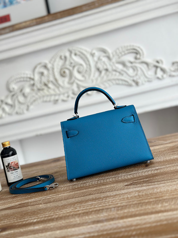 エルメス ミニバッグの定価 HERMES ケリーミニ2 ブルーザンジバル ヴォーエプソン シルバー金具 H073663CKB3 エルメス ミニケリー 定価 - 画像 (8)