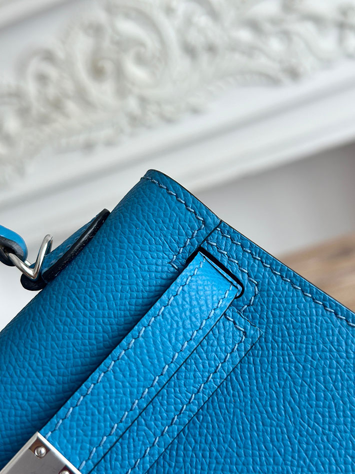 エルメス ミニバッグの定価 HERMES ケリーミニ2 ブルーザンジバル ヴォーエプソン シルバー金具 H073663CKB3 エルメス ミニケリー 定価 - 画像 (6)