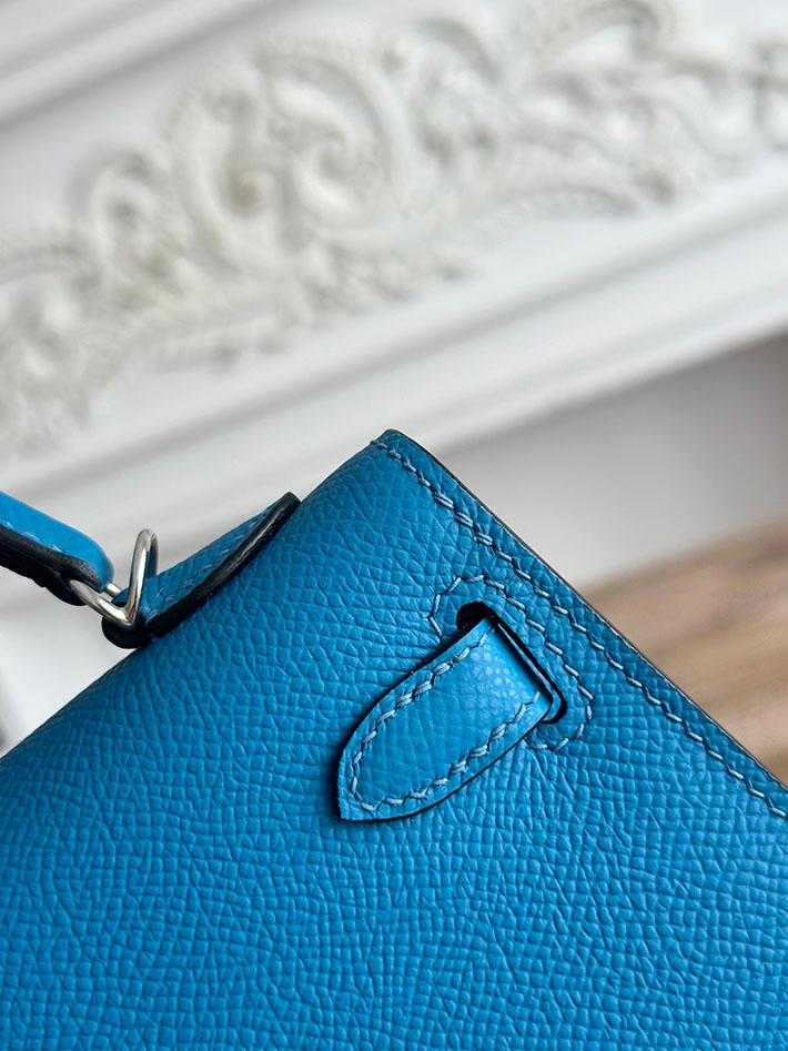 エルメス ミニバッグの定価 HERMES ケリーミニ2 ブルーザンジバル ヴォーエプソン シルバー金具 H073663CKB3 エルメス ミニケリー 定価 - 画像 (5)