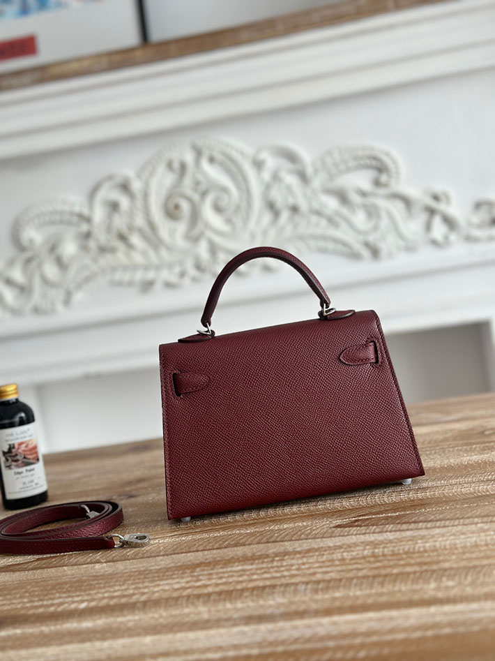 エルメス ミニバッグの定価 HERMES ケリーミニ2 ボルドー ヴォーエプソン シルバー金具 H073663CK57 エルメス ケリー 値段 - 画像 (8)