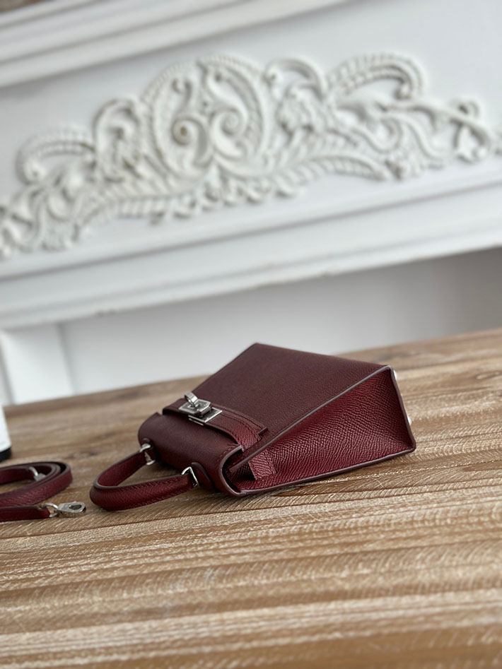 エルメス ミニバッグの定価 HERMES ケリーミニ2 ボルドー ヴォーエプソン シルバー金具 H073663CK57 エルメス ケリー 値段 - 画像 (7)