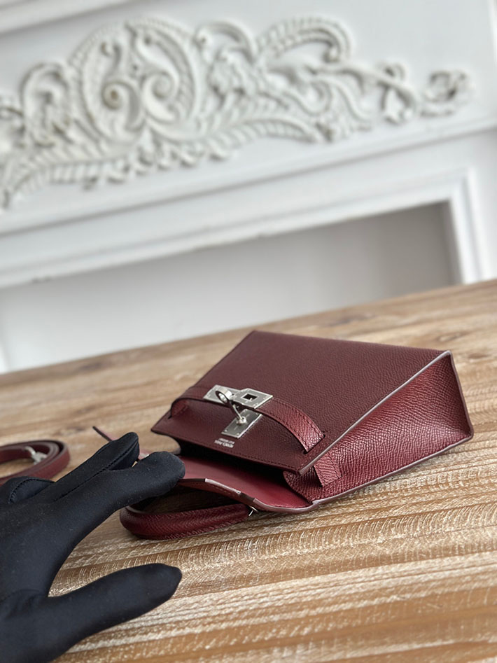 エルメス ミニバッグの定価 HERMES ケリーミニ2 ボルドー ヴォーエプソン シルバー金具 H073663CK57 エルメス ケリー 値段 - 画像 (5)