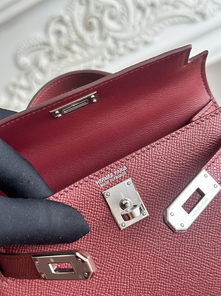 エルメス ミニバッグの定価 HERMES ケリーミニ2 ボルドー ヴォーエプソン シルバー金具 H073663CK57 エルメス ケリー 値段 - 画像 (3)