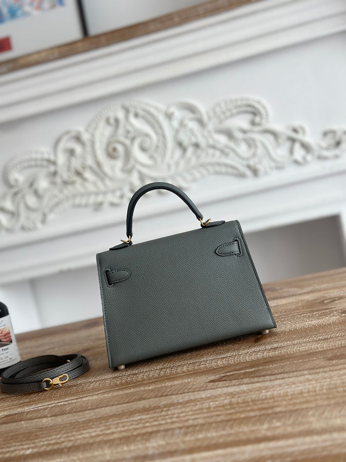 エルメス ケリーバッグの定価 HERMES ケリーミニ2 ヴェールアマンド ヴォーエプソン ゴールド金具 H073663CC63 エルメス ケリーバッグ - 画像 (8)