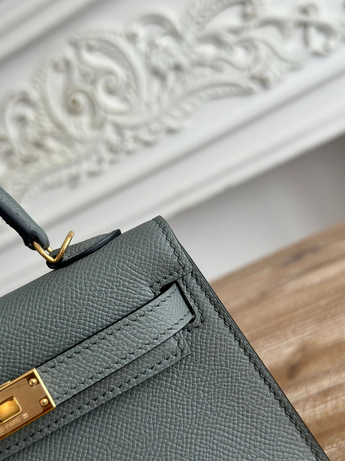 エルメス ケリーバッグの定価 HERMES ケリーミニ2 ヴェールアマンド ヴォーエプソン ゴールド金具 H073663CC63 エルメス ケリーバッグ - 画像 (6)