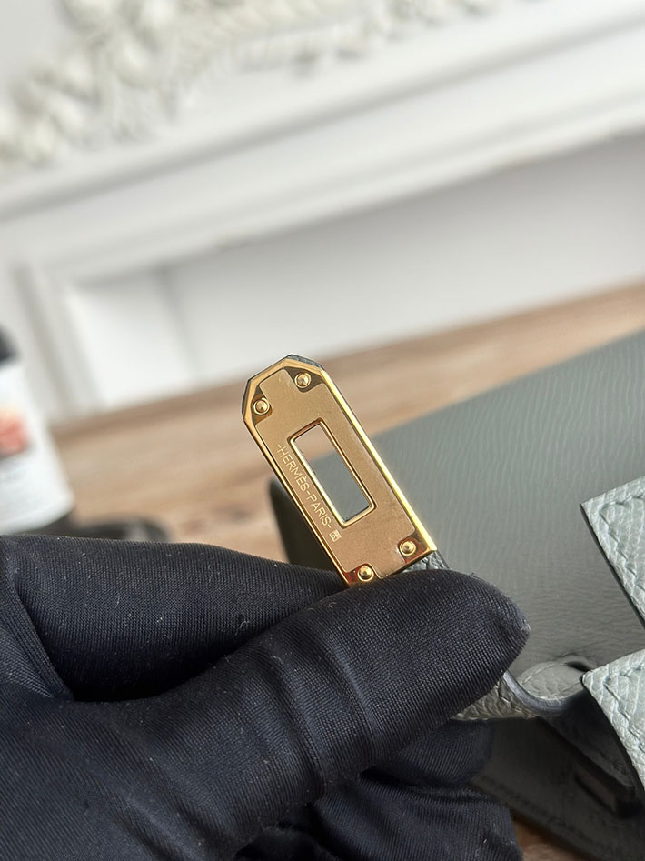 エルメス ケリーバッグの定価 HERMES ケリーミニ2 ヴェールアマンド ヴォーエプソン ゴールド金具 H073663CC63 エルメス ケリーバッグ - 画像 (5)