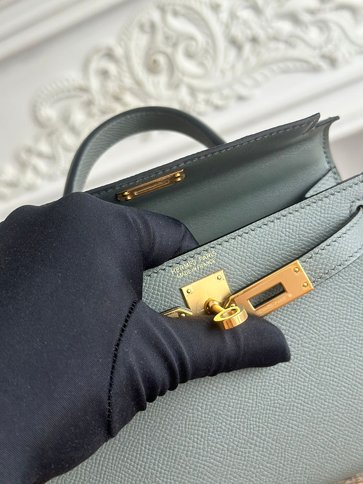 エルメス ケリーバッグの定価 HERMES ケリーミニ2 ヴェールアマンド ヴォーエプソン ゴールド金具 H073663CC63 エルメス ケリーバッグ - 画像 (4)