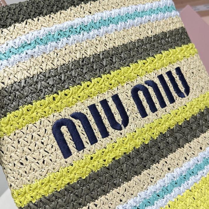 最高級MiuMiuスーパーコピー ミュウミュウ ラフィアエフェクトウーブン トートバッグ 5BG248_2DO3_F04EL MIUMIU トートバッグ アウトレット - 画像 (6)