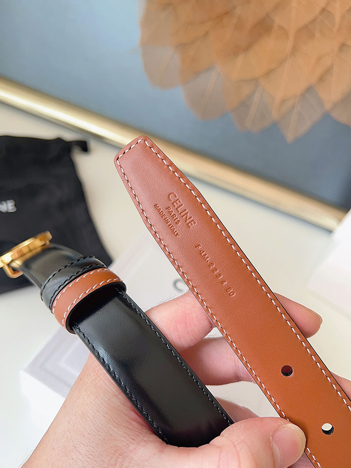 最高級セリーヌスーパーコピー CELINE ラグジュアリーレザーベルト メタルバックル付き 2.5cm 2632551 セリーヌ アウトレット 値段 - 画像 (5)
