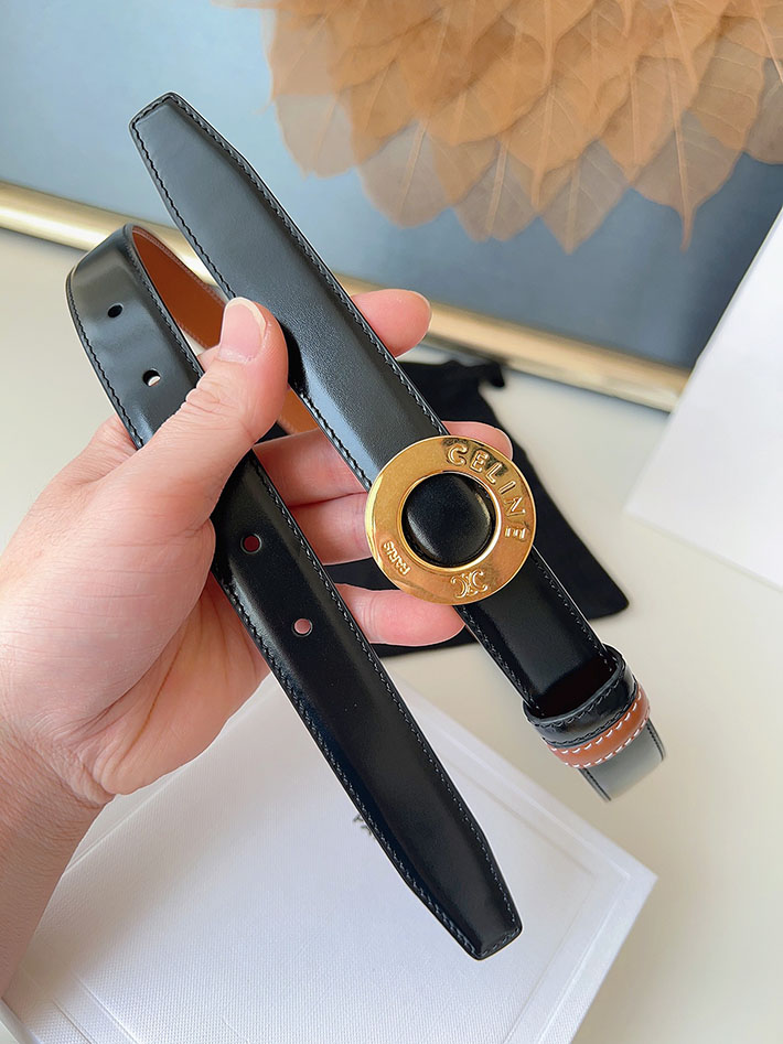 最高級セリーヌスーパーコピー CELINE ラグジュアリーレザーベルト メタルバックル付き 2.5cm 2632551 セリーヌ アウトレット 値段 - 画像 (4)