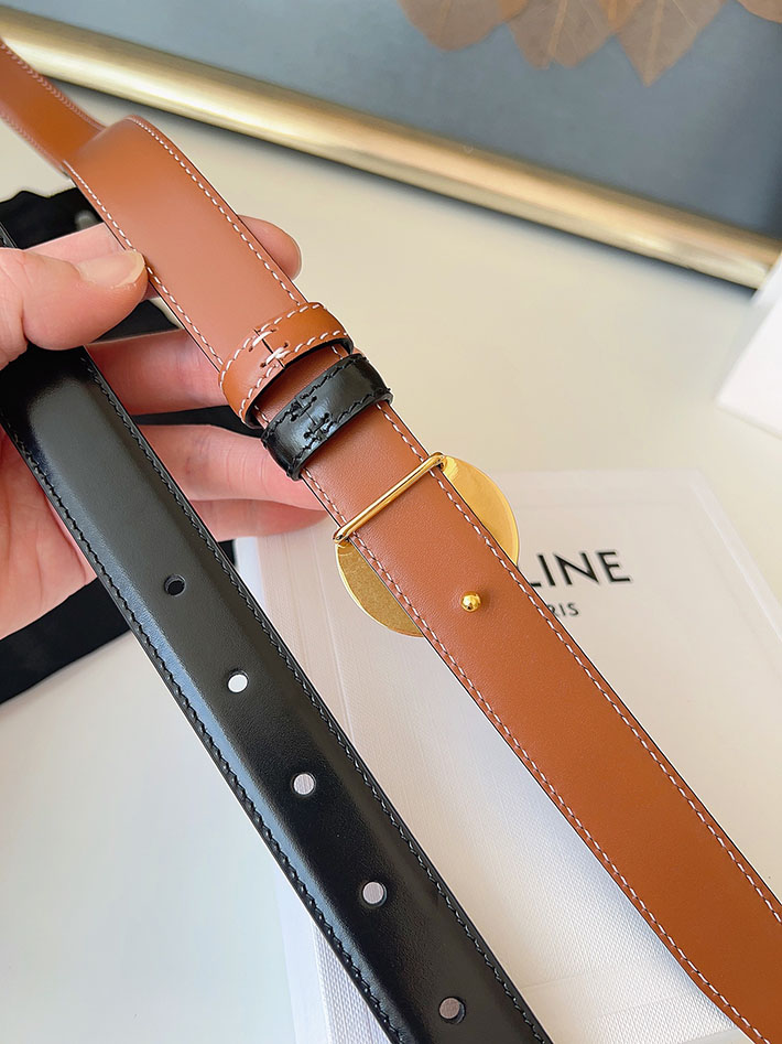 最高級セリーヌスーパーコピー CELINE ラグジュアリーレザーベルト メタルバックル付き 2.5cm 2632551 セリーヌ アウトレット 値段 - 画像 (3)