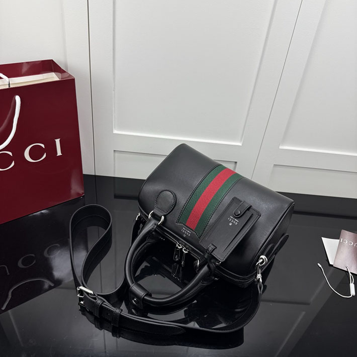 グッチ直営アウトレット店 GUCCI ウェブ トレードマーク スモール ダッフルバッグ ブラック 866980 AAGF7 1053 グッチ バッグ アウトレット - 画像 (7)