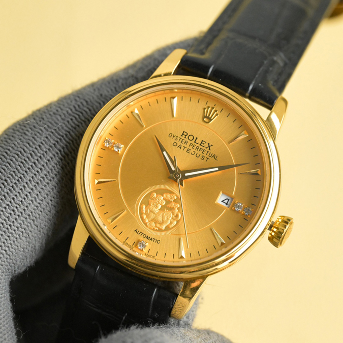 ブランド腕時計専門店 通販 ROLEX セリーニ プリンス デイト 18Kイエローゴールド 黒革ベルト 腕時計 - 画像 (2)