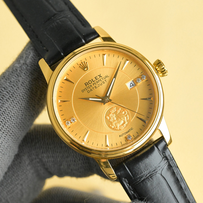 ブランド腕時計専門店 通販 ROLEX セリーニ プリンス デイト 18Kイエローゴールド 黒革ベルト 腕時計 - 画像 (4)